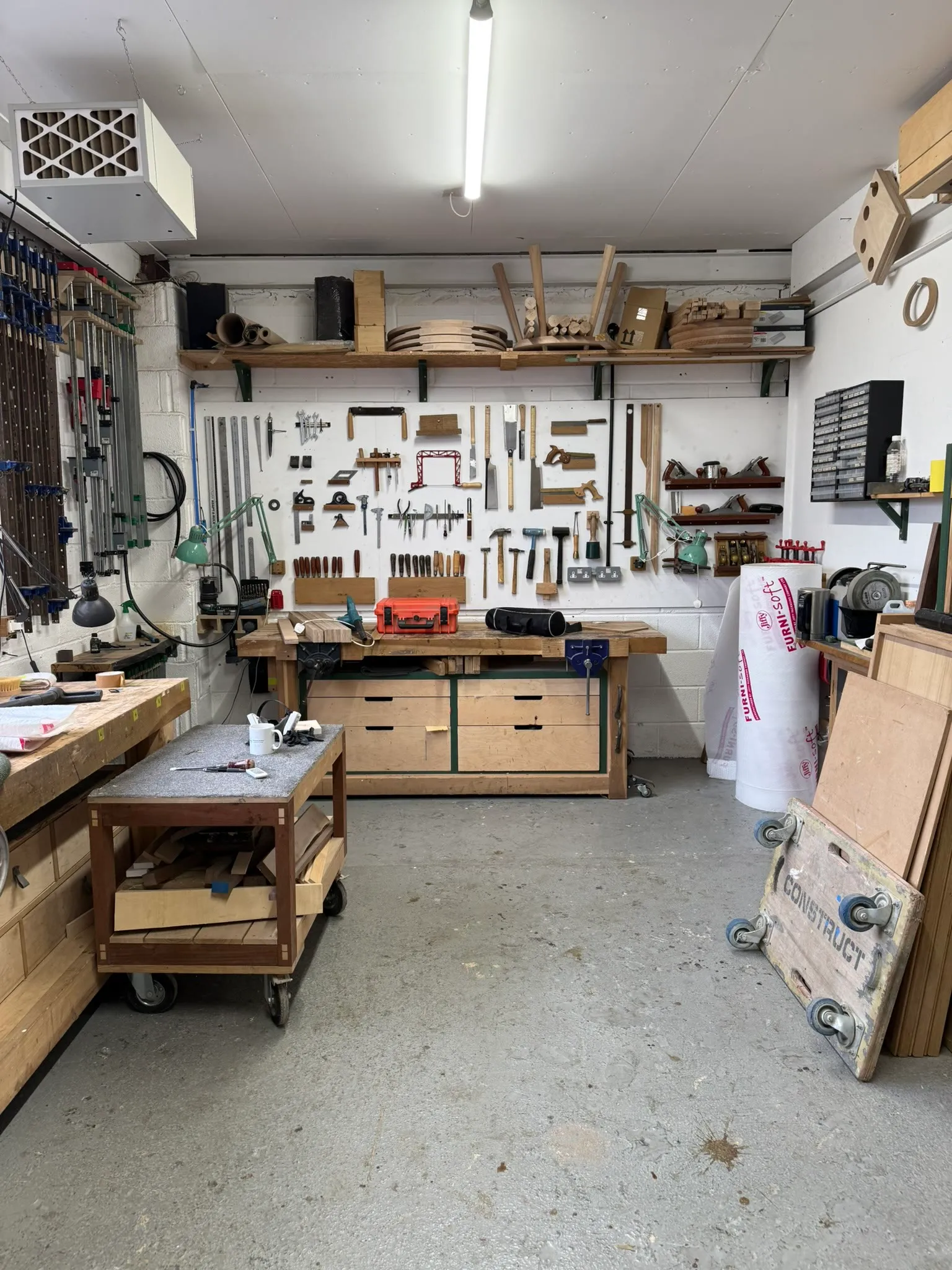 The bench area and tool wall at Hone Bristol