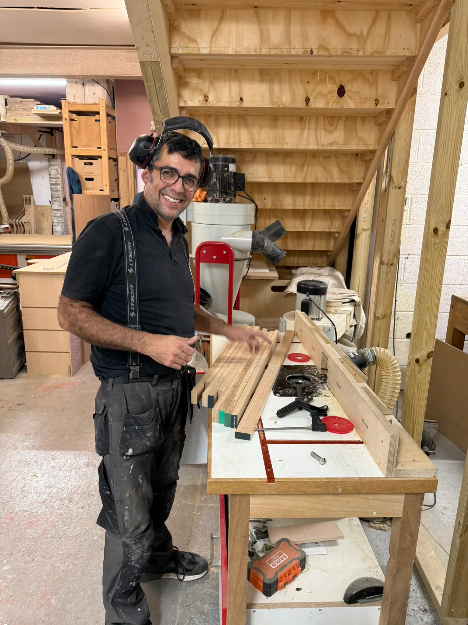 Ricardo Villanueva in the woodwork shop at Hone Bristol