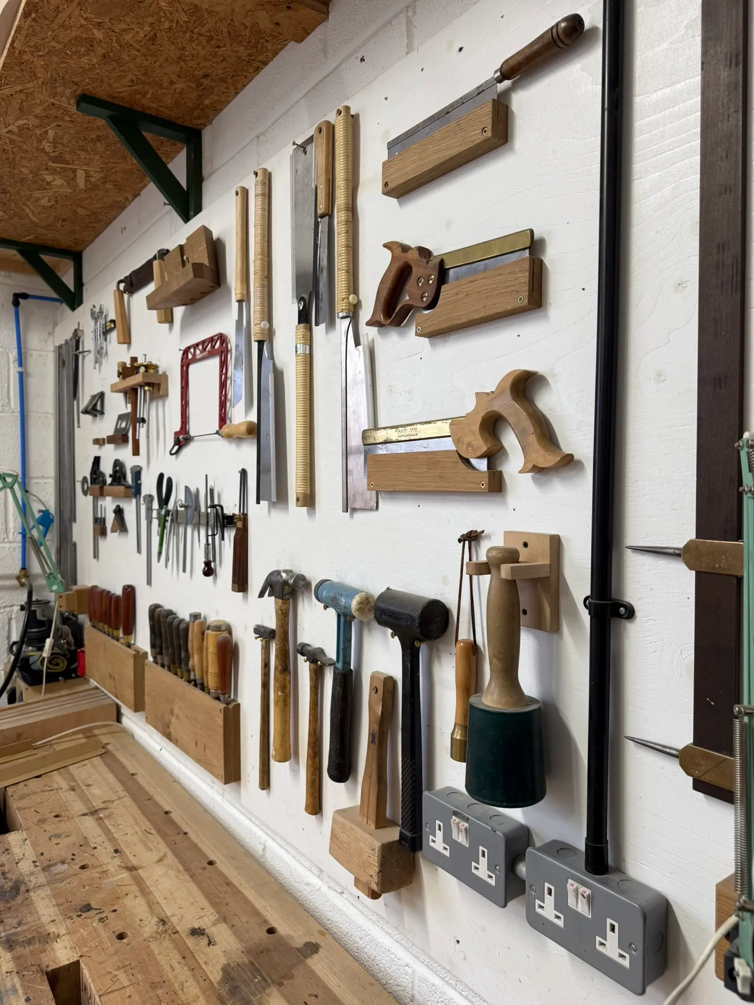 Hand tools on the tool wall