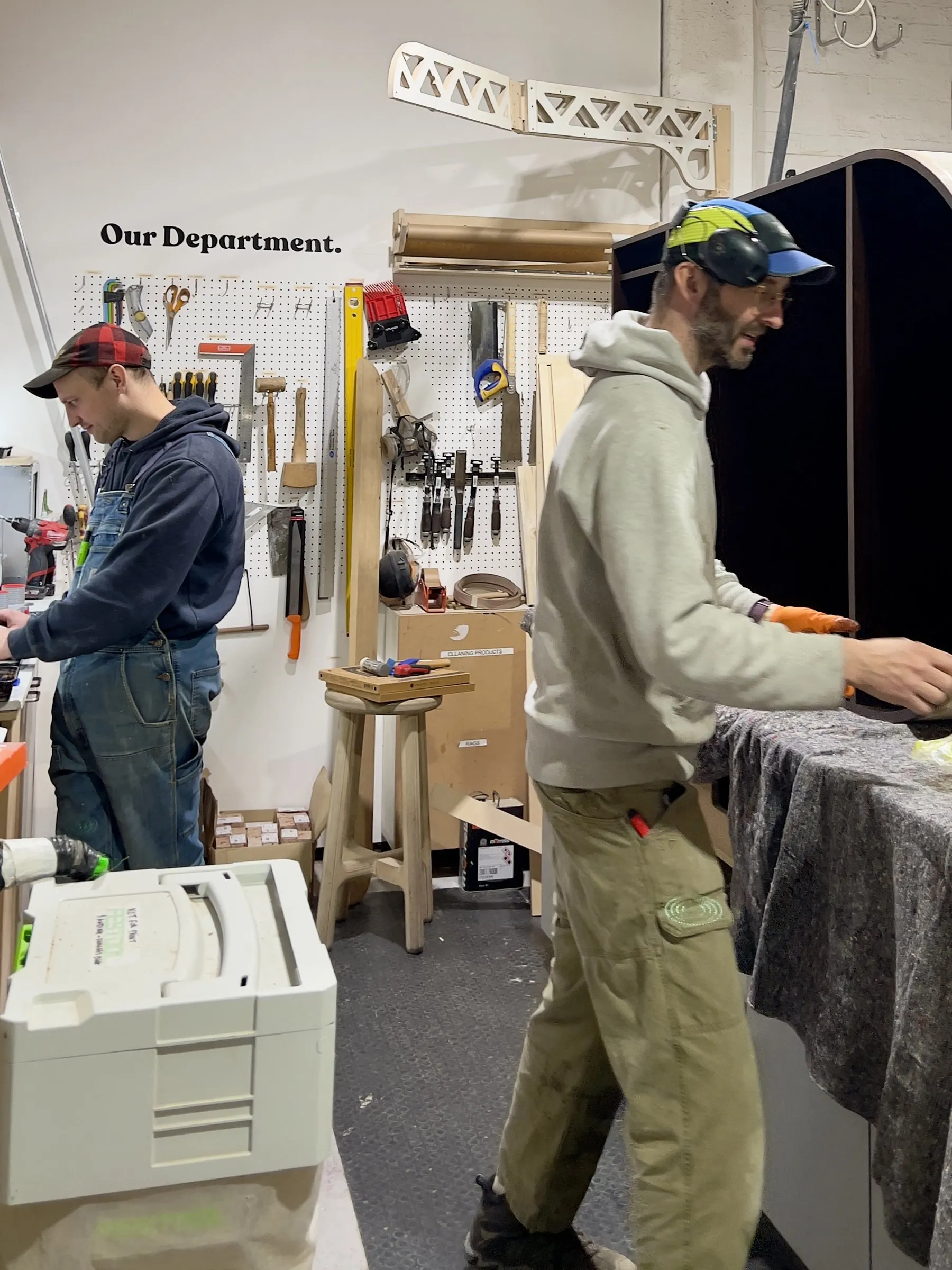 Simon and Gustave at work in their workshop at Hone Limehouse