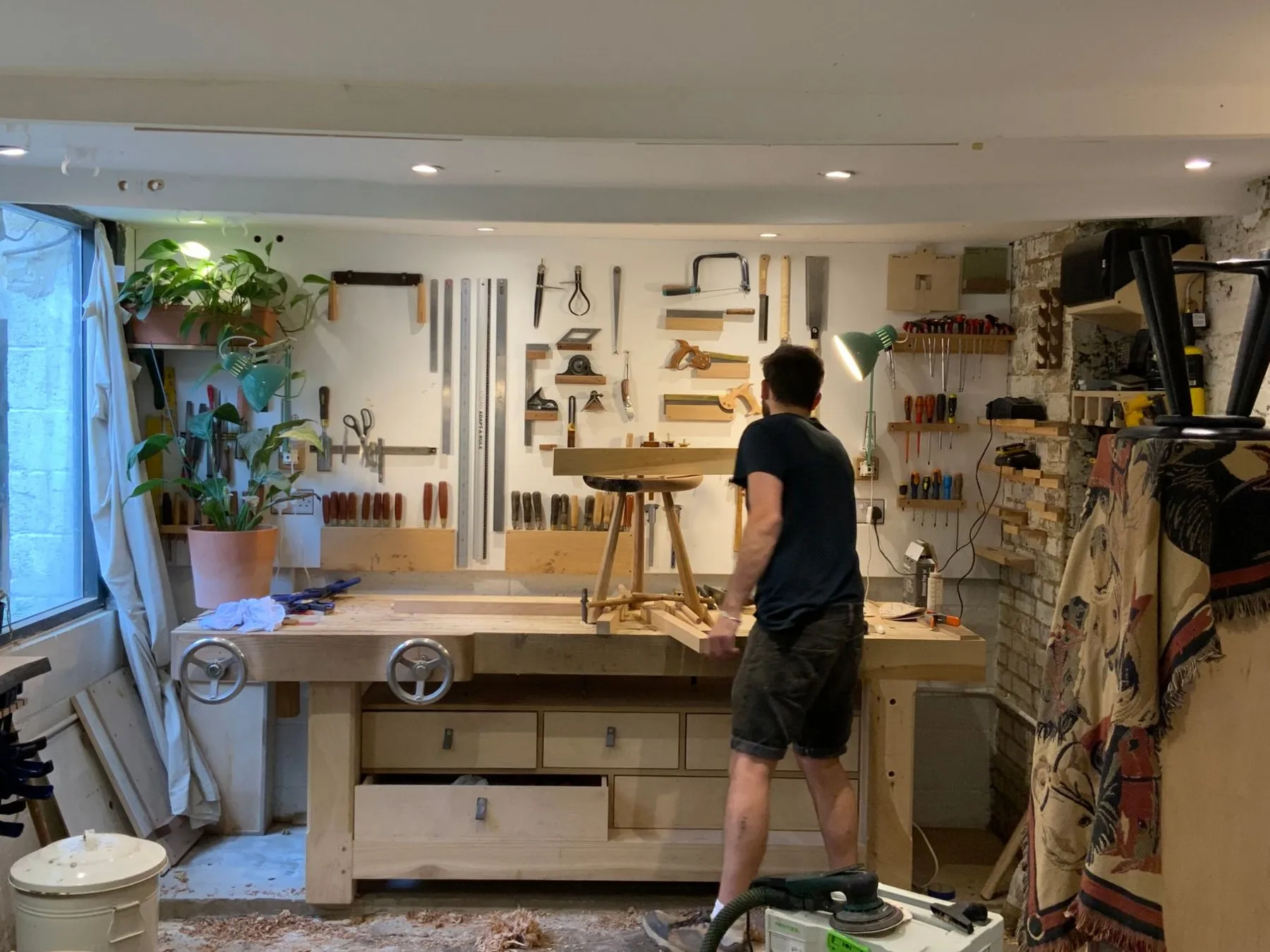 A bench in the woodwork shop